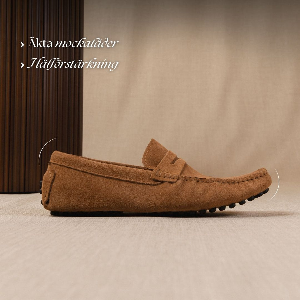 Classico - Premium driver-loafers i mocka för herrar, bild 2 av 20