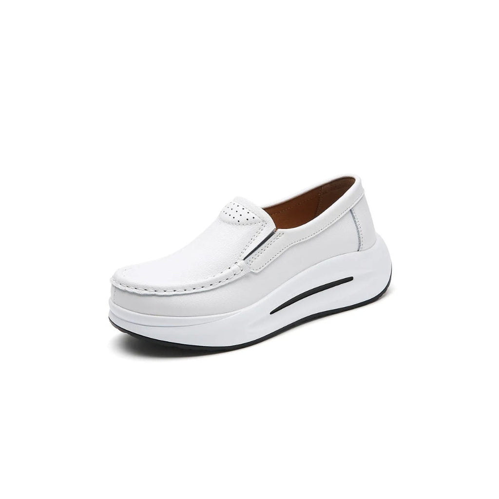 Loafers med tjock sula i syntetiskt läder för dam