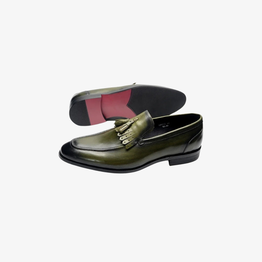 Tassel loafers i glansigt läder för herr