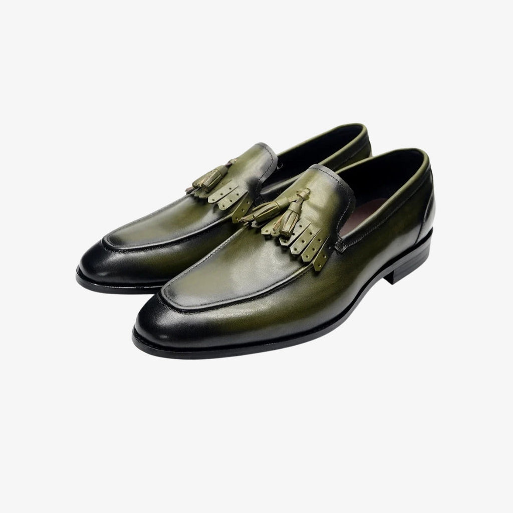 Tassel loafers i glansigt läder för herr