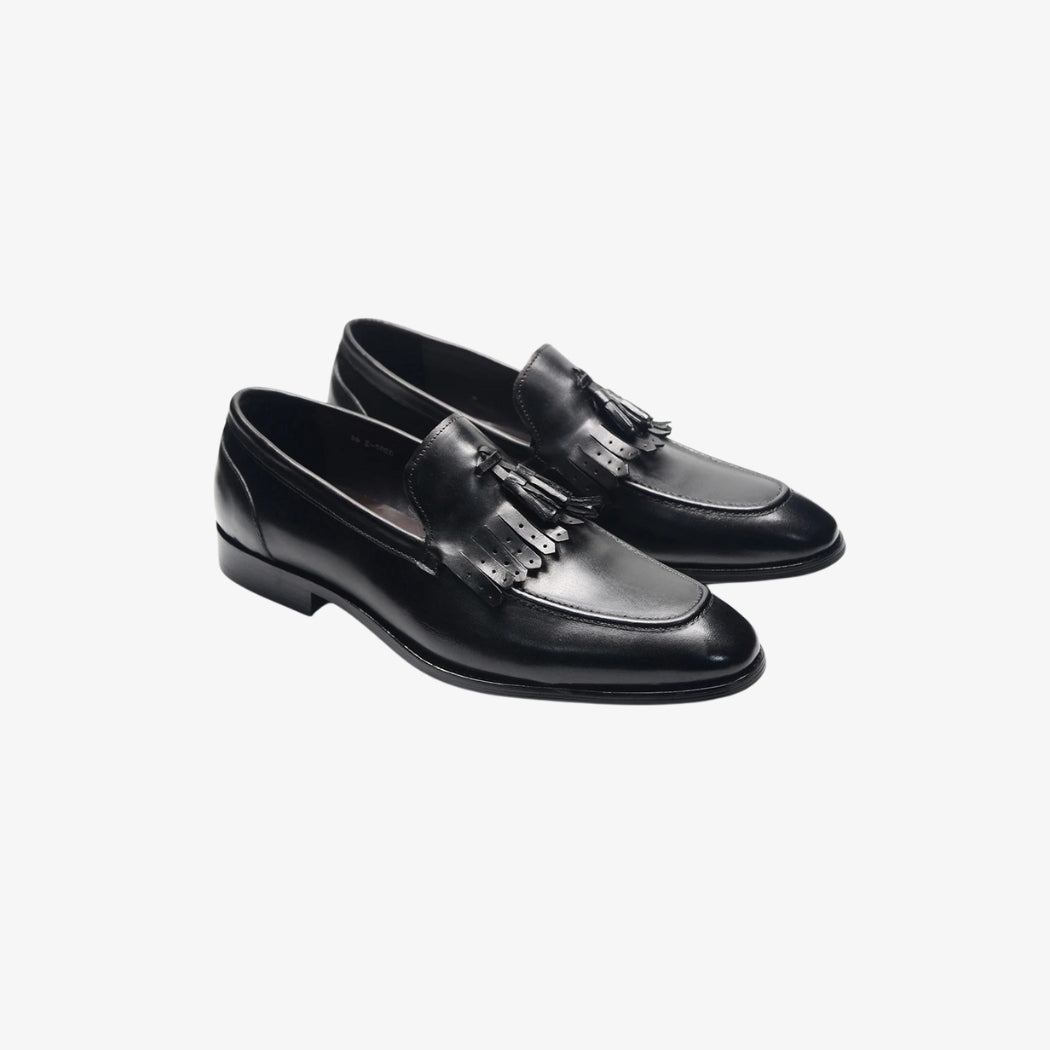 Tassel loafers i glansigt läder för herr