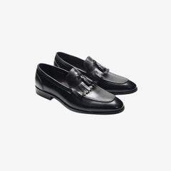 Tassel loafers i glansigt läder för herr, Svart