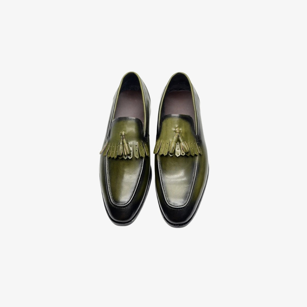 Tassel loafers i glansigt läder för herr