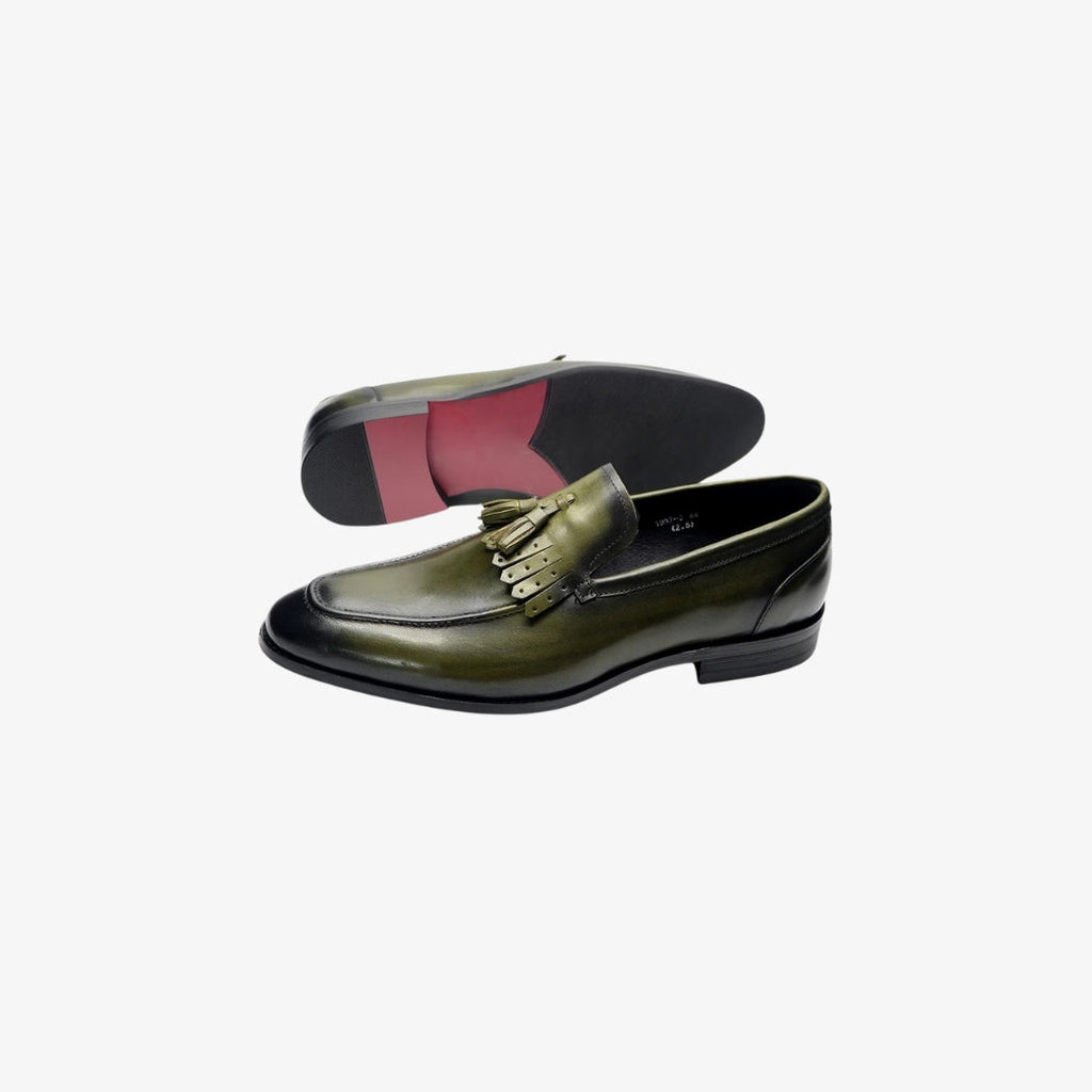 Tassel loafers i glansigt läder för herr