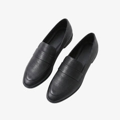 Minimalistisk loafer i syntetiskt läder för dam, Svart