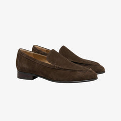 Venetiansk loafer i äkta mocka för dam, Brun