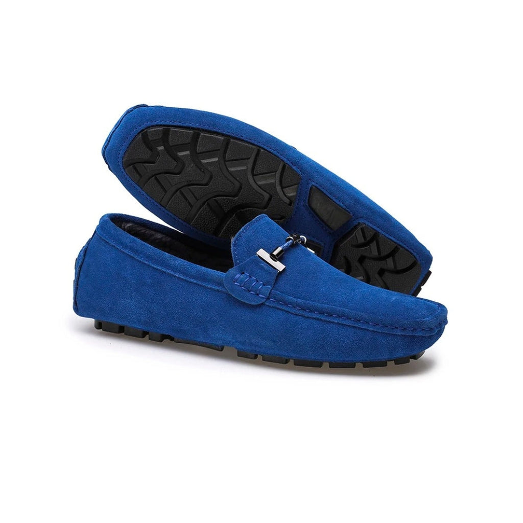 Fodrade loafers i mocka för herr