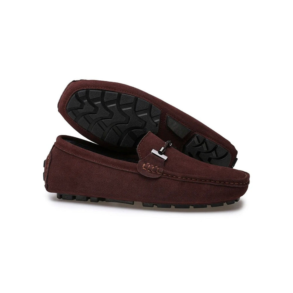 Fodrade loafers i mocka för herr