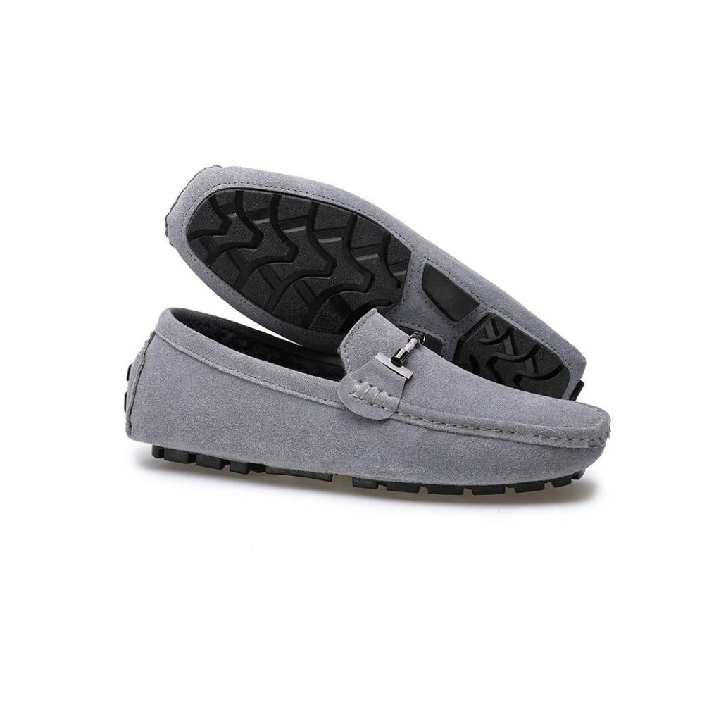 Fodrade loafers i mocka för herr