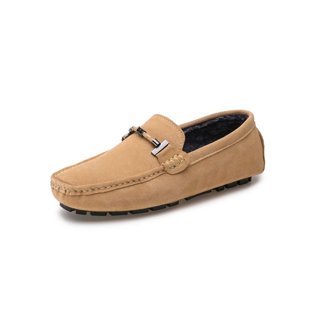 Fodrade loafers i mocka för herr
