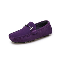Fodrade loafers i mocka för herr, Violett