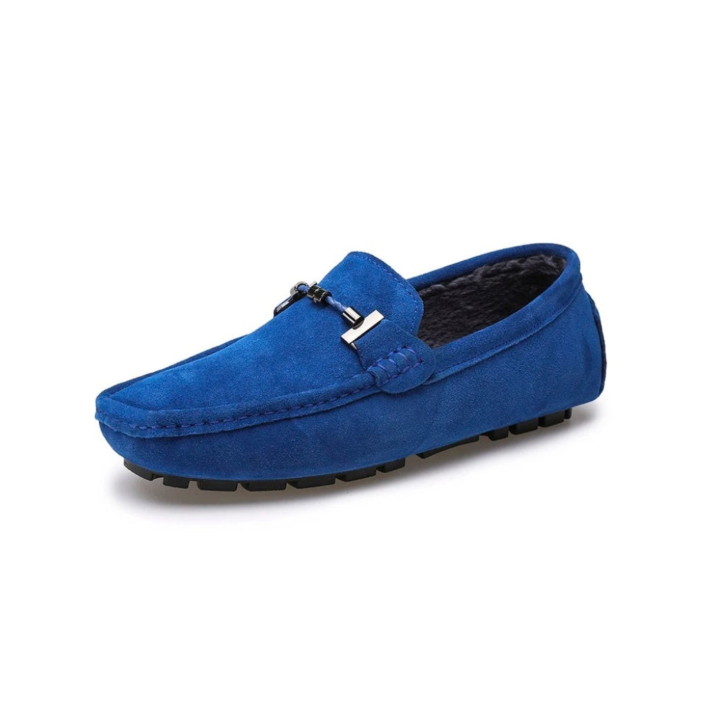 Fodrade loafers i mocka för herr