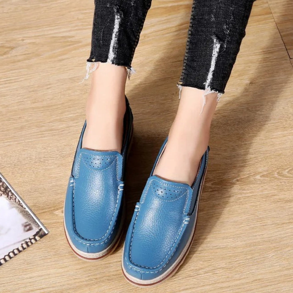 Kilklackade loafers i syntetiskt läder för dam
