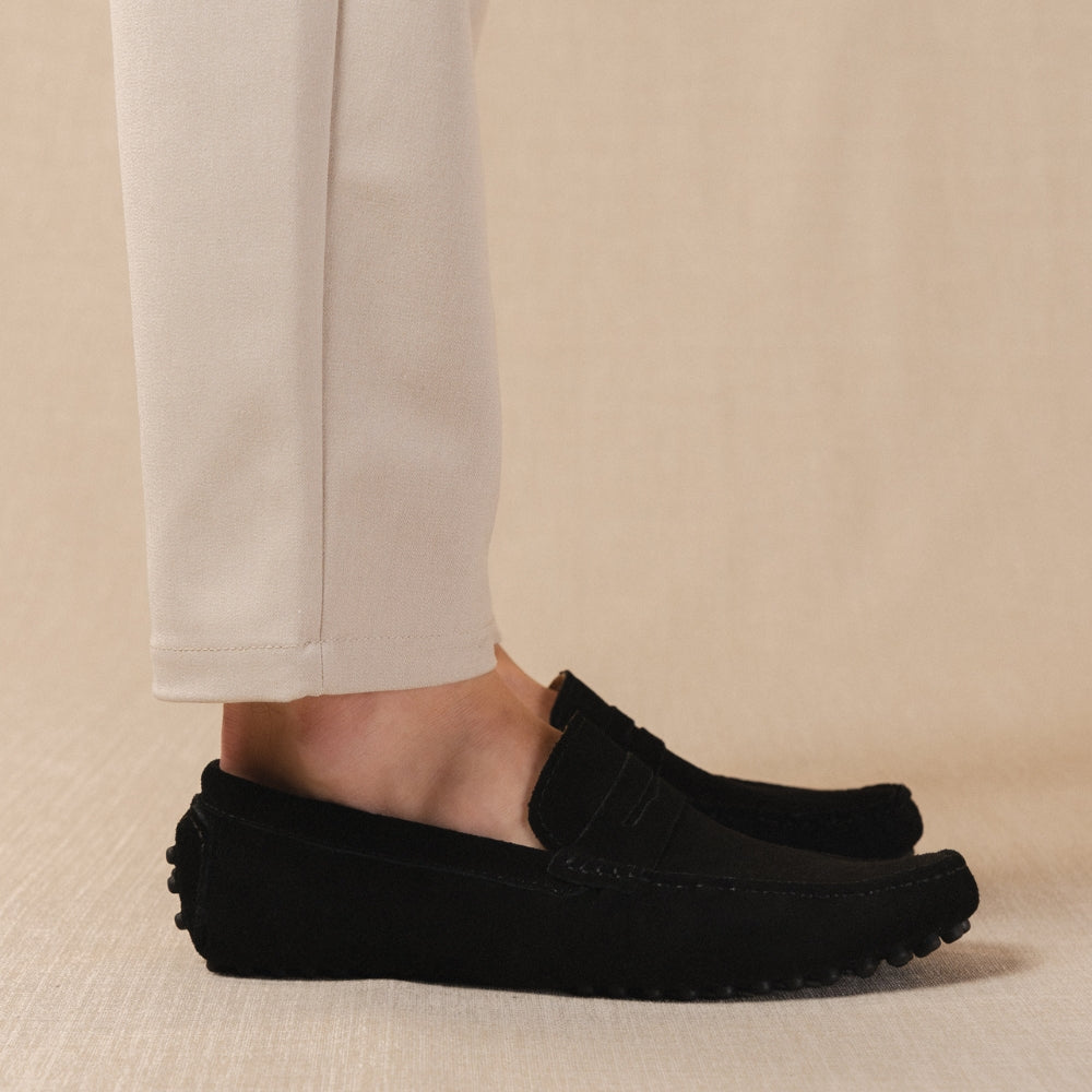 Classico - Premium driver-loafers i mocka för herrar, bild 5 av 20