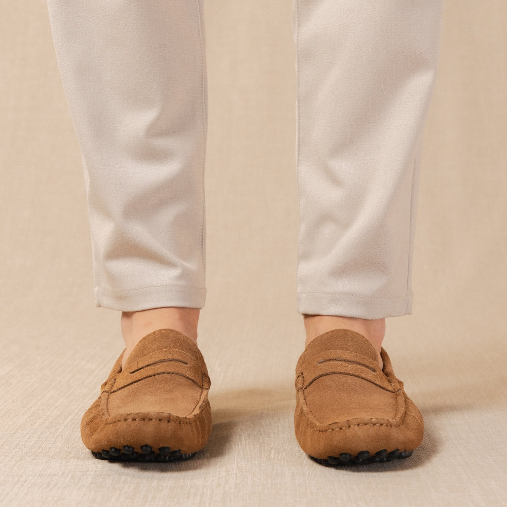 Classico - Premium driver-loafers i mocka för herrar, bild 6 av 20