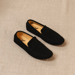 Classico - Premium driver-loafers i mocka för herrar, Svart