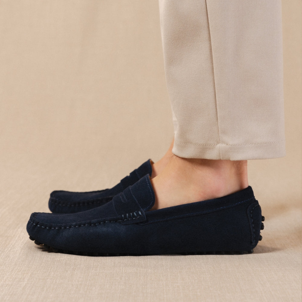 Classico - Premium driver-loafers i mocka för herrar, bild 7 av 20