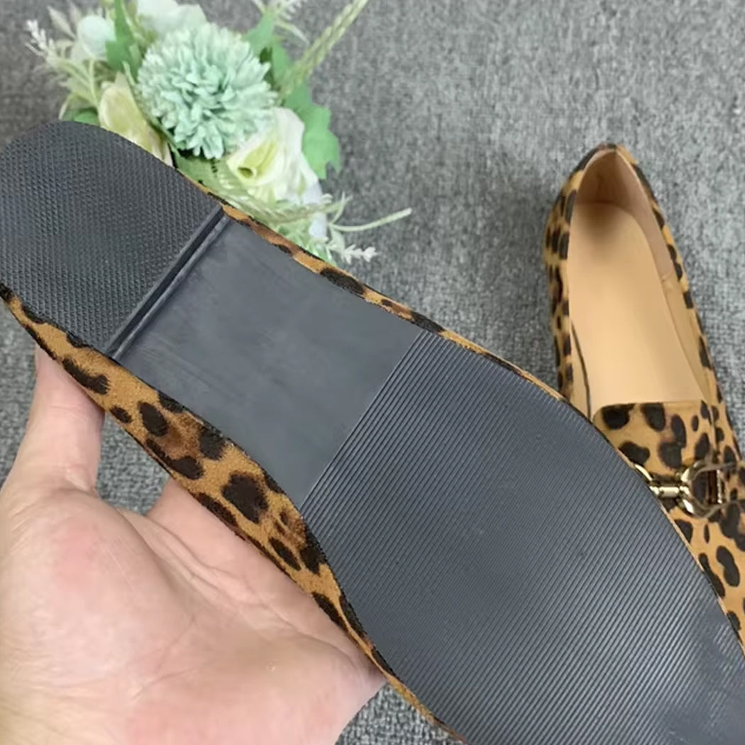 Leopardmönstrad loafer med kedja för dam, bild 8 av 8