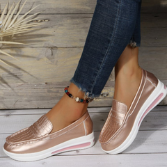 Kilklack loafers med sneaker-stil och glittrande detaljer, Rosa