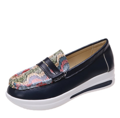 Kilklack loafers med sneaker-stil och glittrande detaljer, Blå