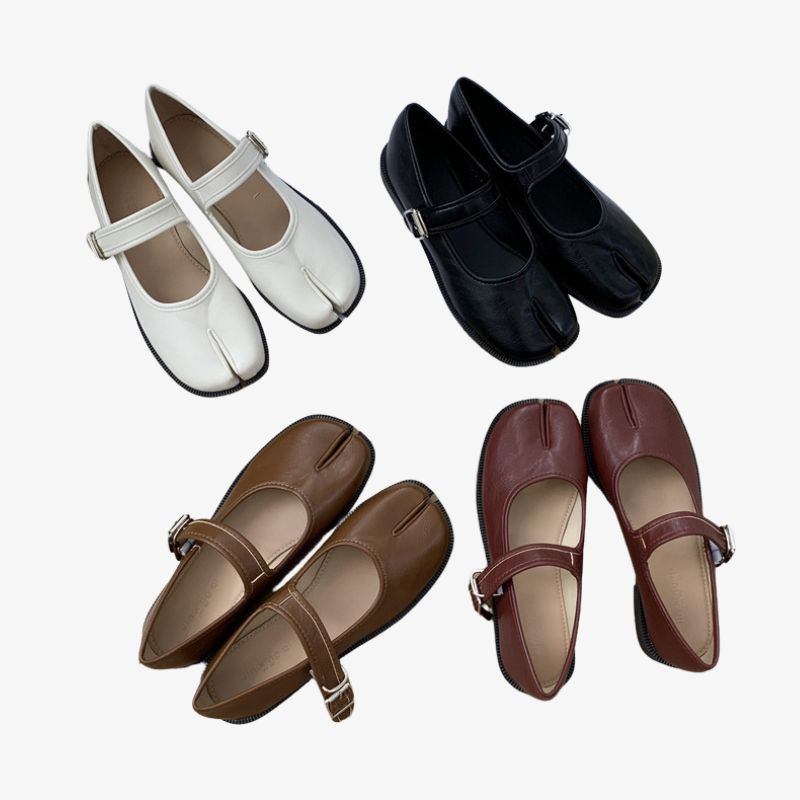 4 par Mary Jane loafers, i fyra färger