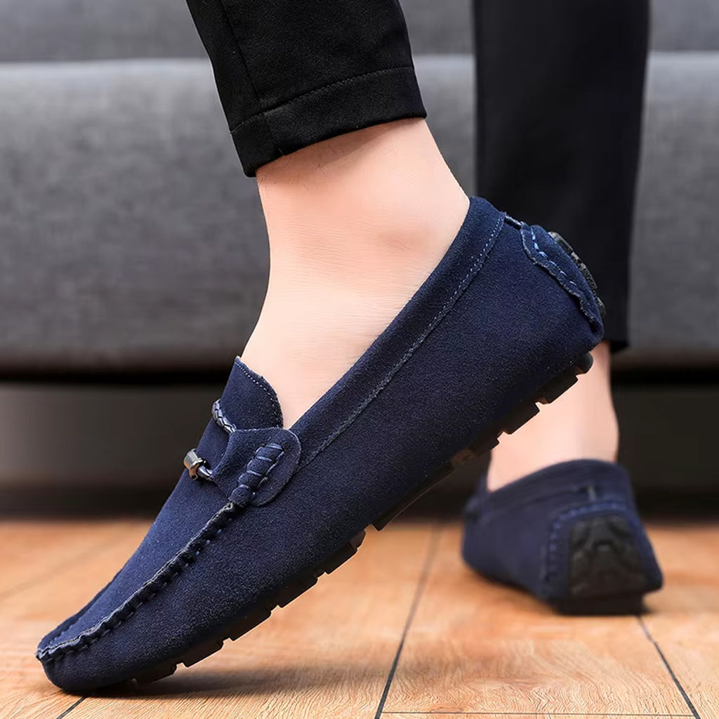 Loafer i båtstil i mocka för herr, bild 8 av 11