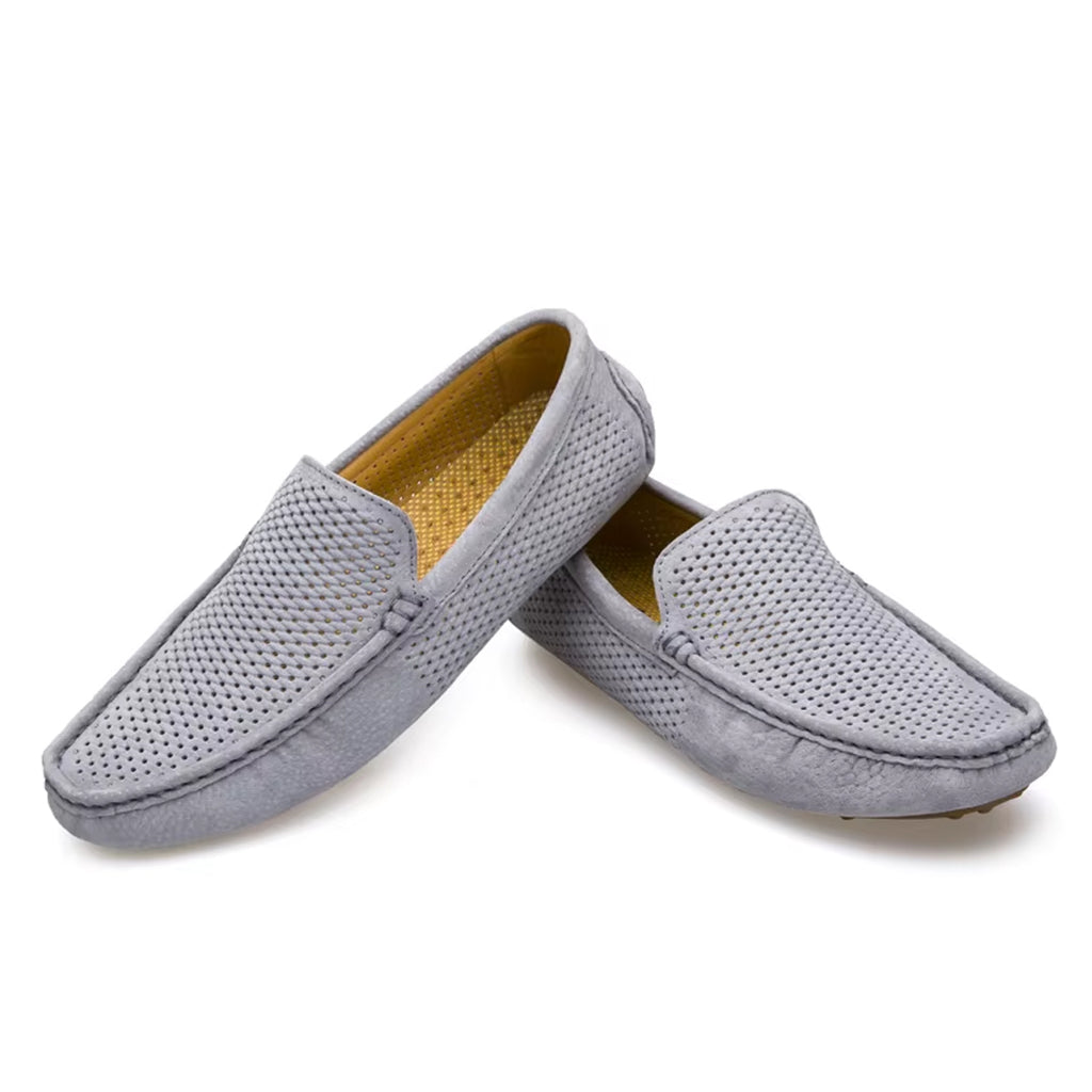 Sommar grå loafers i mocka för herr
