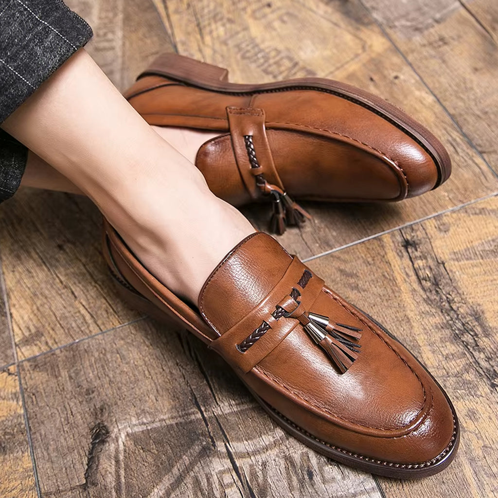 Elegant loafer med tofsar i läder för herr, bild 4 av 10
