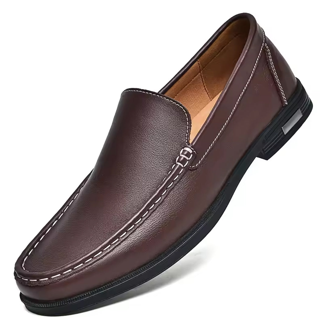 Casual brun loafer i läder för herr