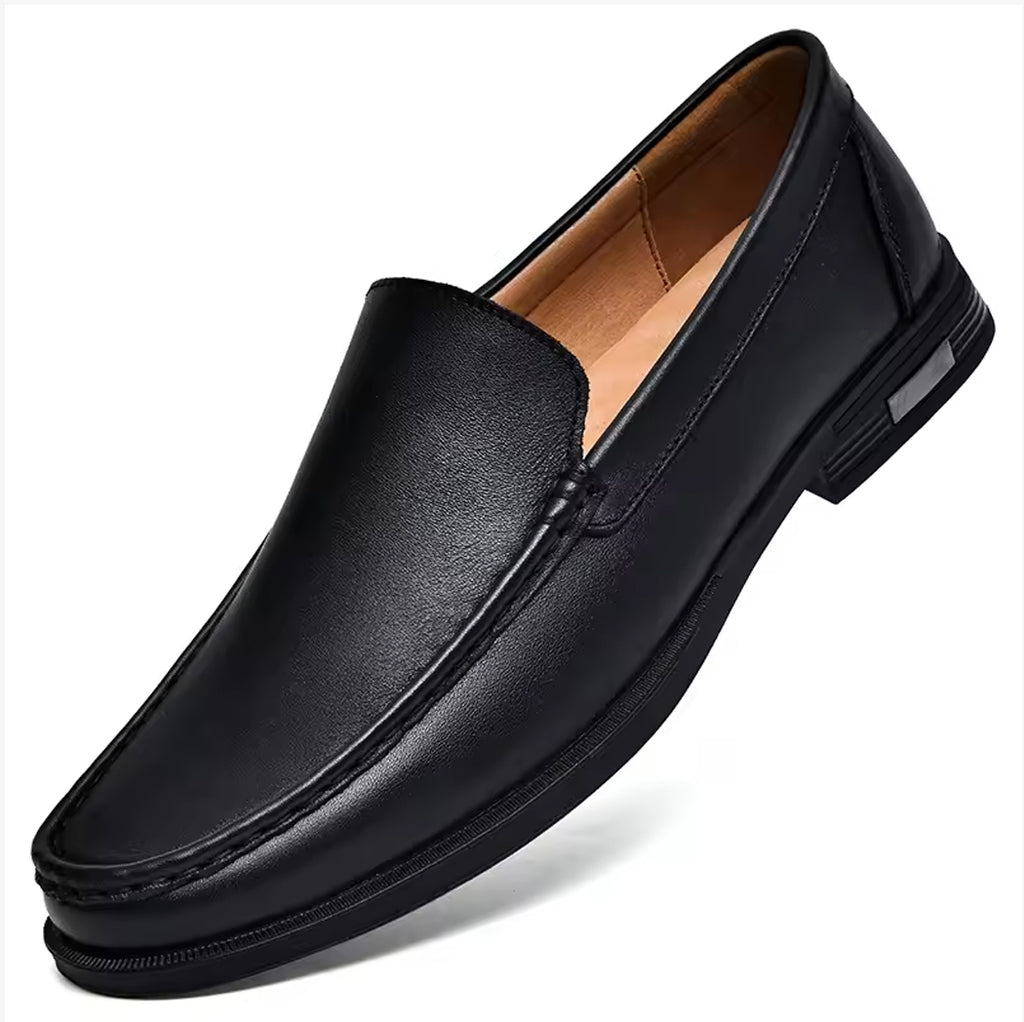 Casual svart loafer i läder för herr