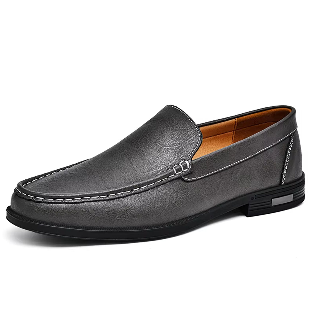 Casual grå loafer i läder för herr