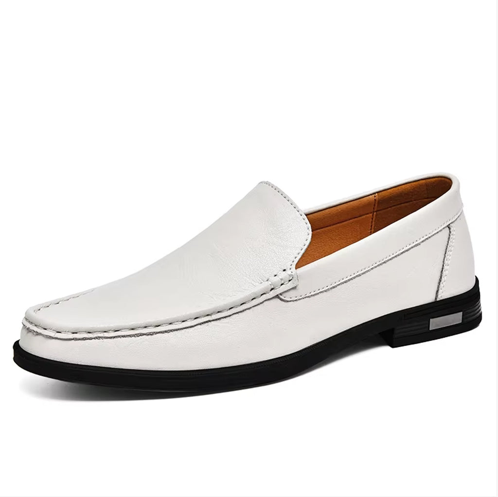 Casual vit loafer i läder för herr