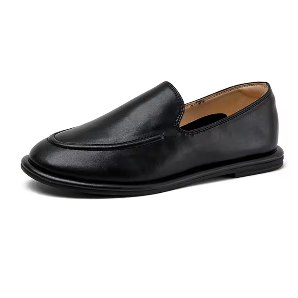 Svart loafer slipper i läder för kvinnor
