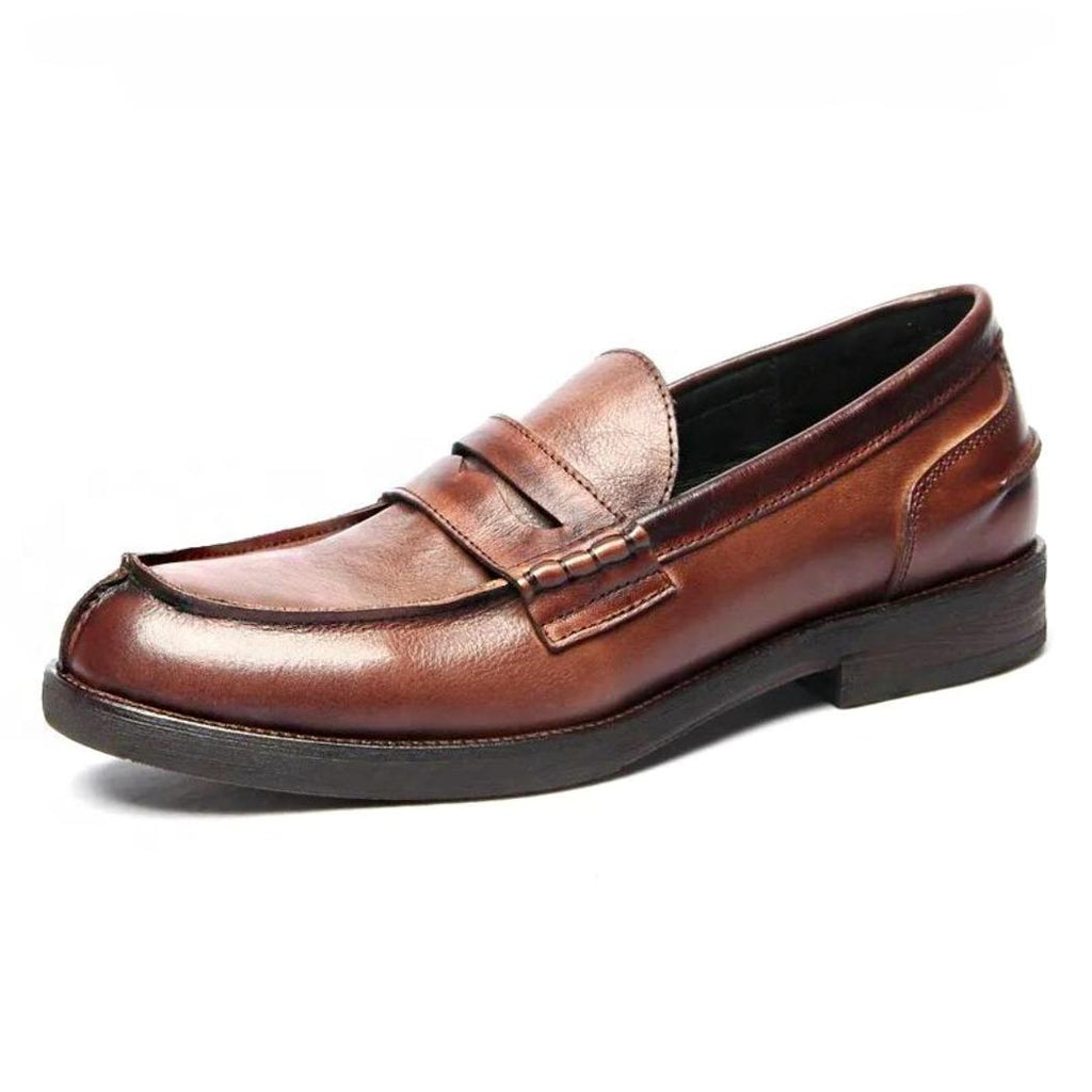 Loafers i äkta läder, brun eller svart, för herr
