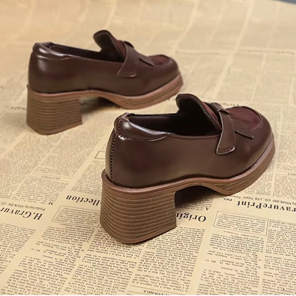 Loafer med platåsula och klack i vintagestil, bild 5 av 9