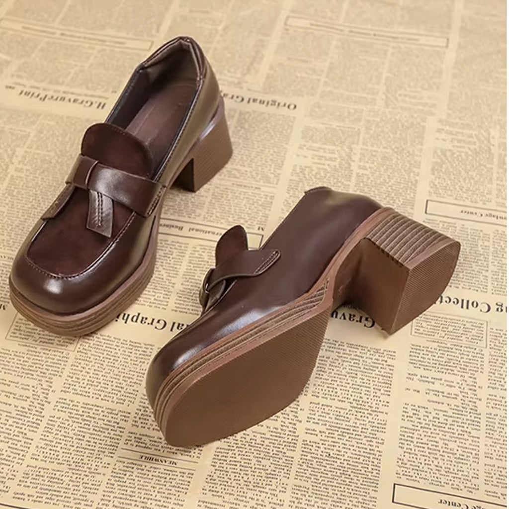 Loafer med platåsula och klack i vintagestil, bild 3 av 9