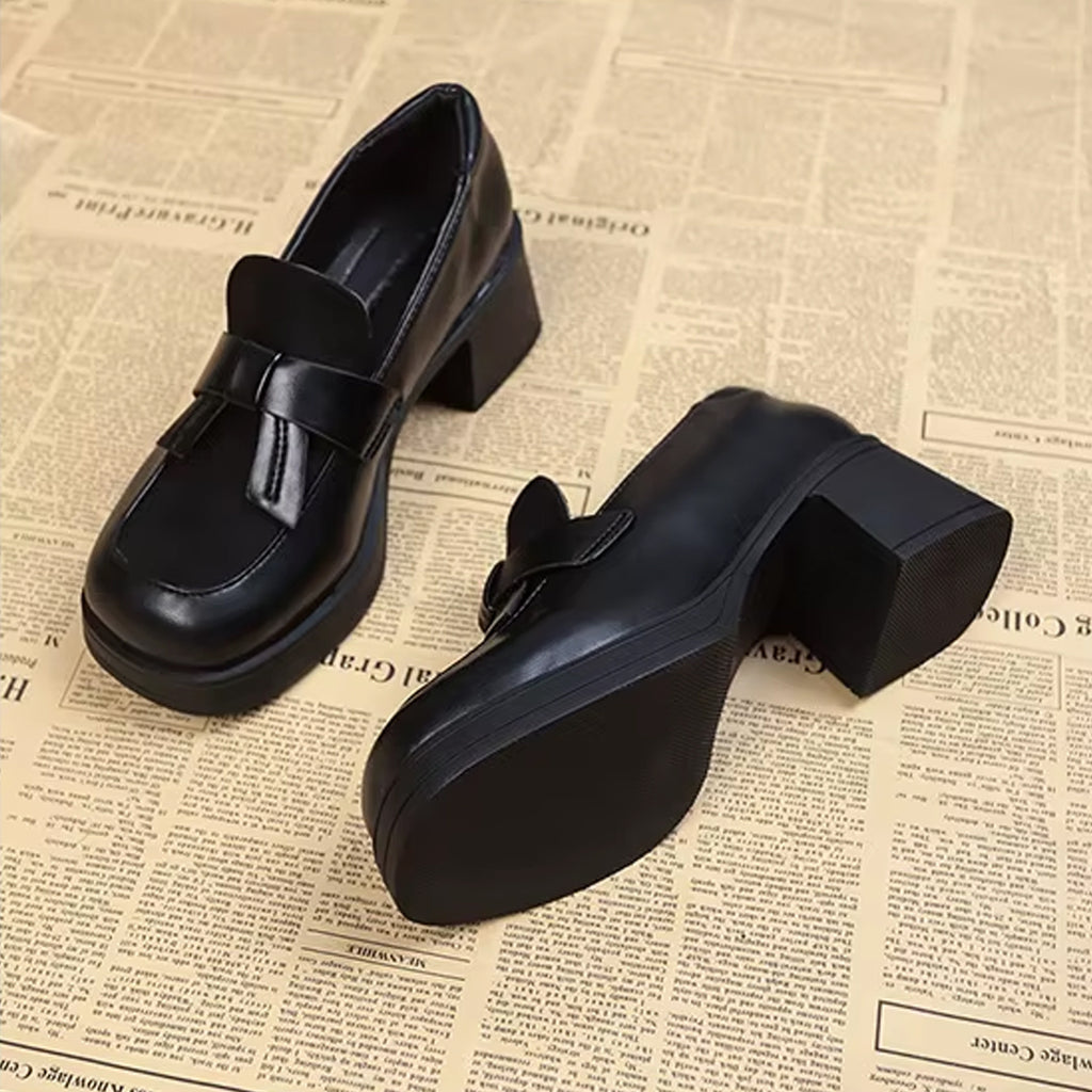 Loafer med platåsula och klack i vintagestil, bild 6 av 9
