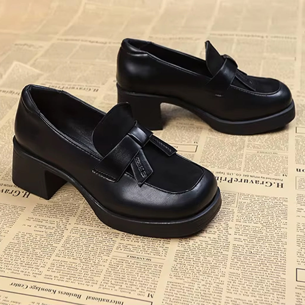 Loafer med platåsula och klack i vintagestil, bild 4 av 9
