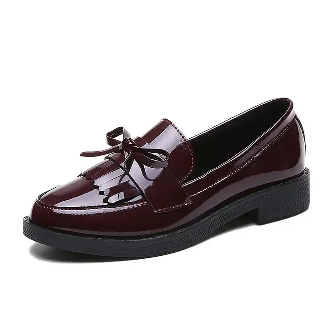 Lacklackad loafer med fransar och rosett, bild 11 av 11