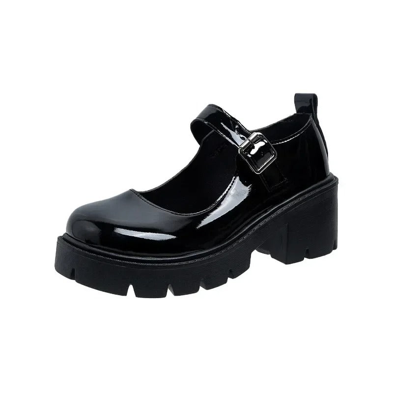 Chunky Mary Jane loafers lacksvart, bild 5 av 5