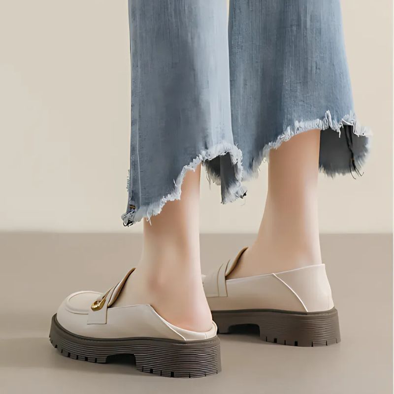 Dam loafers i läder med platåsula, bild 5 av 9
