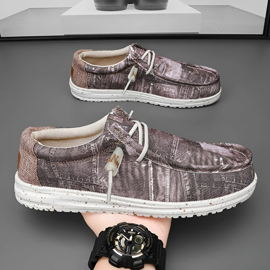 Loafers för herr med jeansmönster