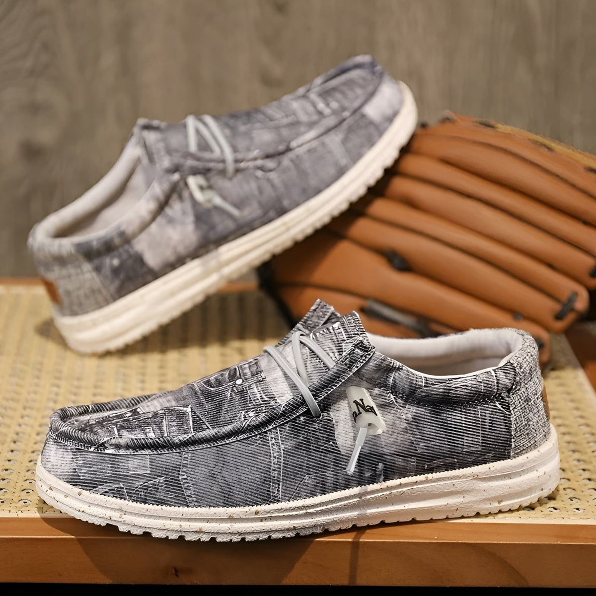 Loafers för herr med jeansmönster