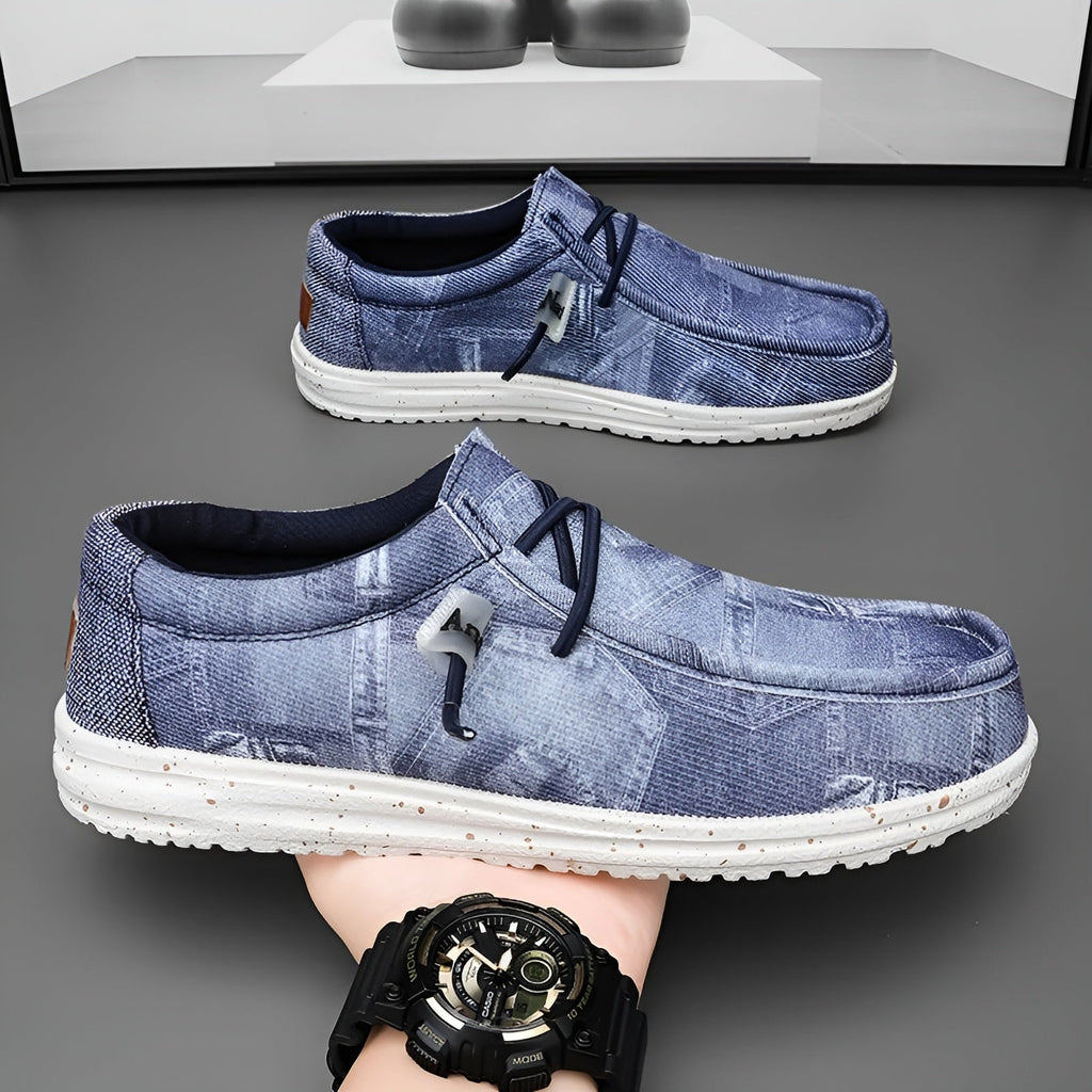 Loafers för herr med jeansmönster