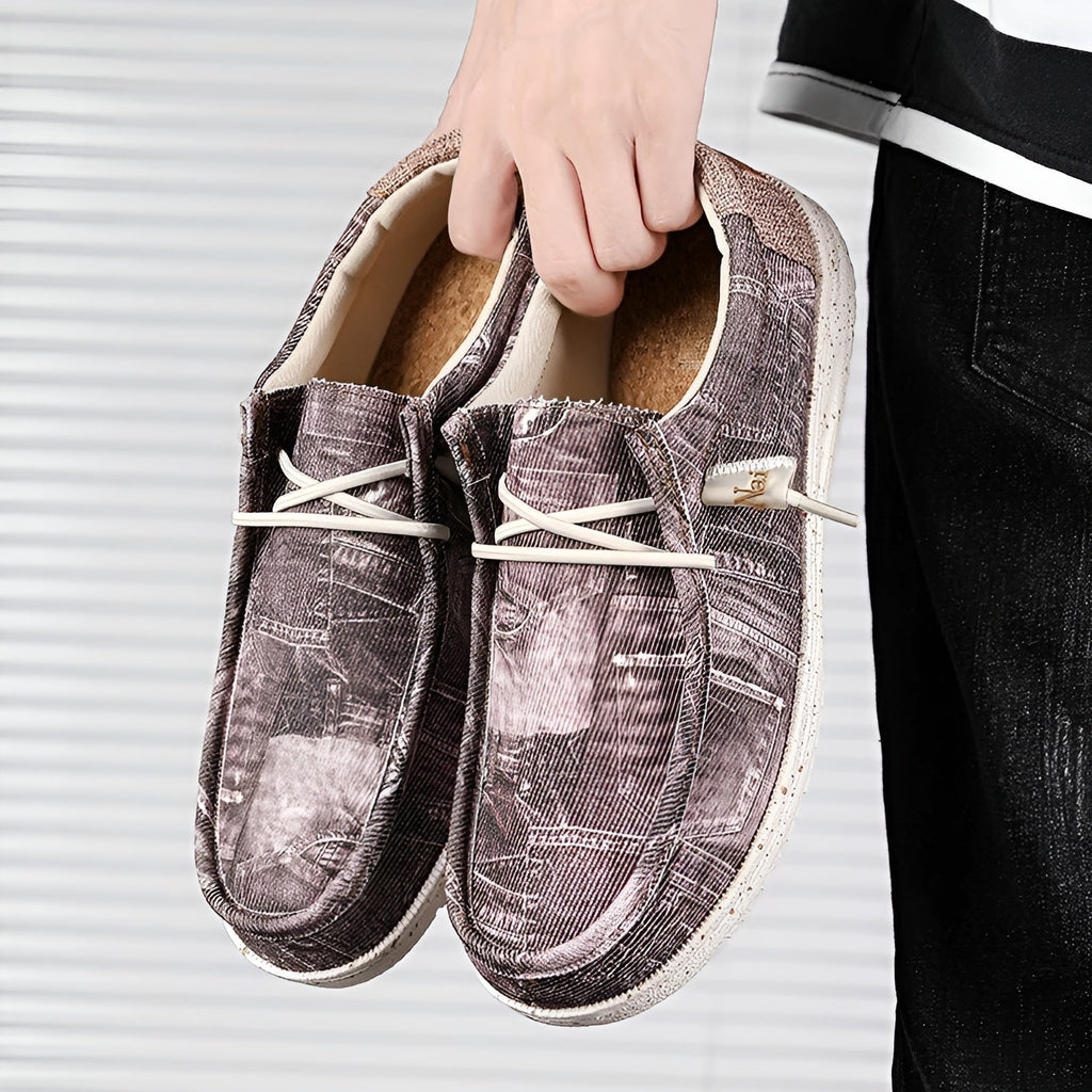 Loafers för herr med jeansmönster