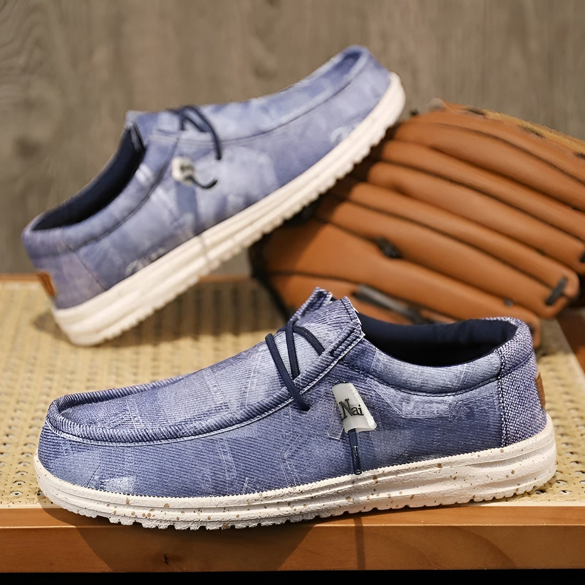 Loafers för herr med jeansmönster