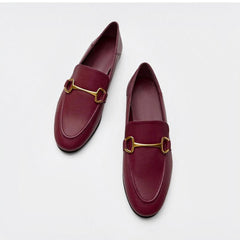 Tunna och lätta loafers i äkta läder, Burgundy