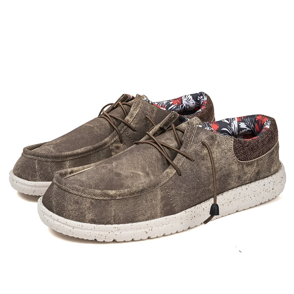 Loafers för herr med blommigt foder