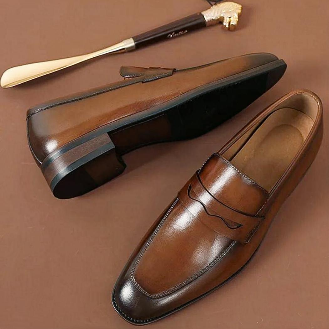 Eleganta loafers i äkta läder för herr