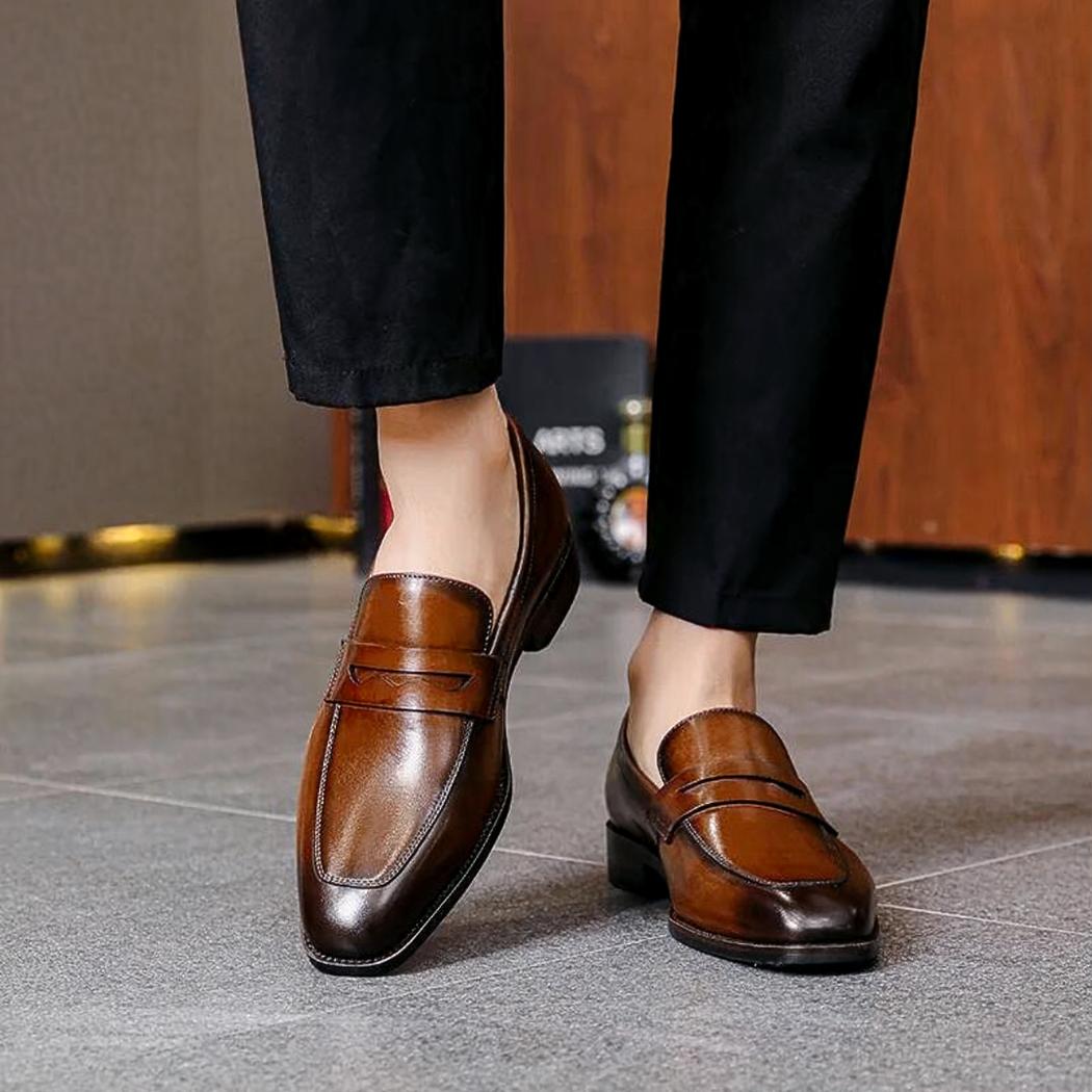 Eleganta loafers i äkta läder för herr